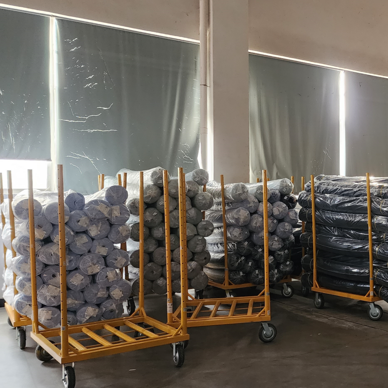 Fabric inventory warehouse and material preparation area